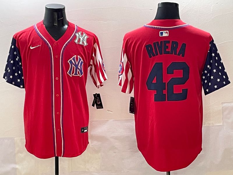 Men New York Yankees #42 Rivera Red a generation of national flags Jointly Name 2025 Nike MLB Jersey style 8